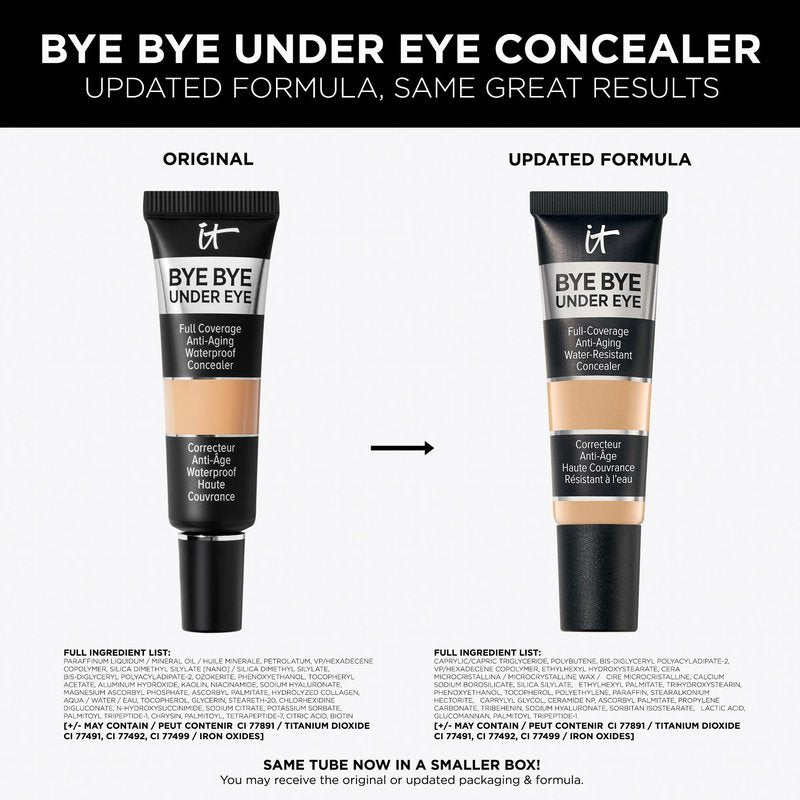 IT Cosmetics Bye Bye Under Eye Concealer (Rich Golden) - Waterproof, Full Coverage Brightening Concealer For Dark Circles, Fine Lines, Redness & Discoloration, Anti-Aging, 24H Wear - 0.4 fl oz