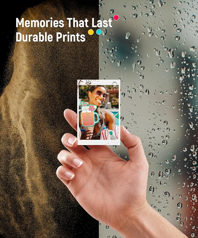 Liene Zink Pearl K100 Photo Paper 2x3″ 50 Sheets, Premium Photo Printer Paper w/Adhesive Back, Waterproof, Smudge Proof, Tear Proof, Instant Photo Paper Compatible w/Liene 2x3″ Photo Printer Scrapbook