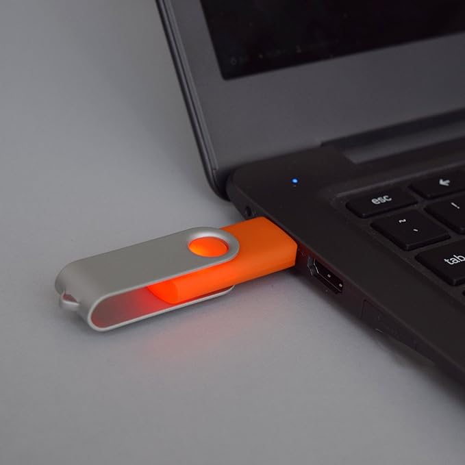 VICFUN 10 Pack 16GB USB Flash Drives USB 2.0 16GB Flash Drive Swivel USB Memory Stick Thumb Drive,Orange