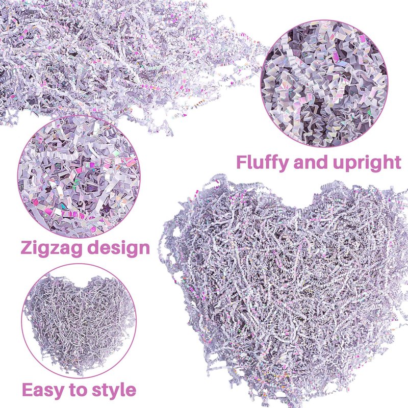 Sukh Diamond White Crinkle Paper Filler - Shredded Crinkle Cut Paper for Gift Baskets & Boxes, Protective Ornament Stuffing Grass for Wedding, Christmas, Valentine's Day, Birthday, Easter, Beauty 5OZ