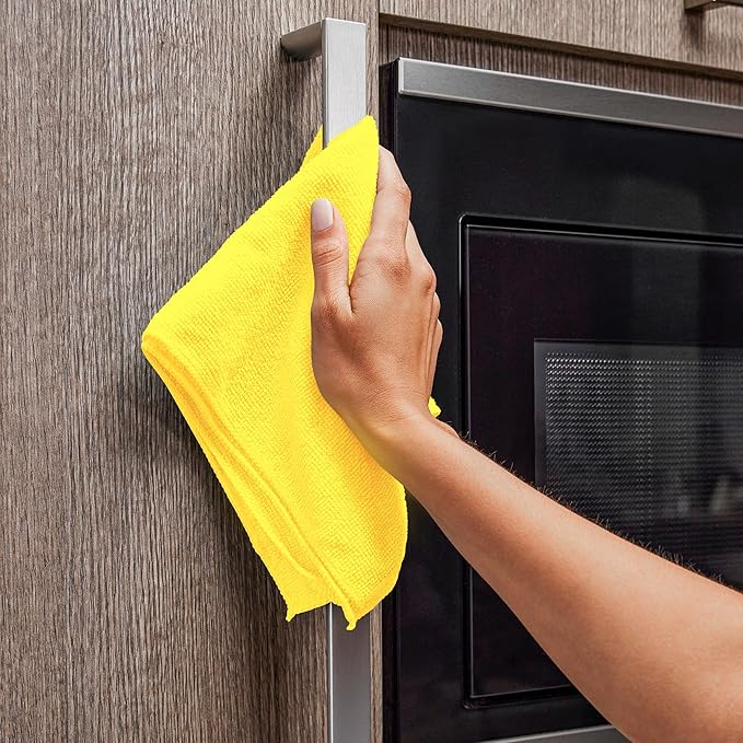 ZYROFIX Microfiber Cleaning Cloths (Value Pack of 36) Size 16" x 16" Large, Highly Absorbent Cleaning Rags, Lint Free Towels, Reusable and Washable, Microfiber Towels for Cars