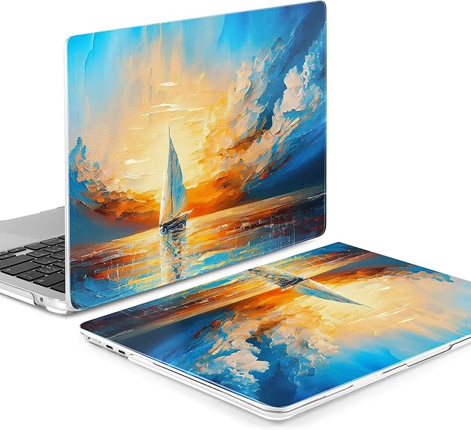 Batianda Premium Case for New MacBook Air 15 inch with M5 M4 M3 M2 Chip 2026 2025 2024 2023 Release, Designed Ultra-Slim Hardshell & Keyboard Cover & Screen Protector 4-in-1 Bundle, Sail