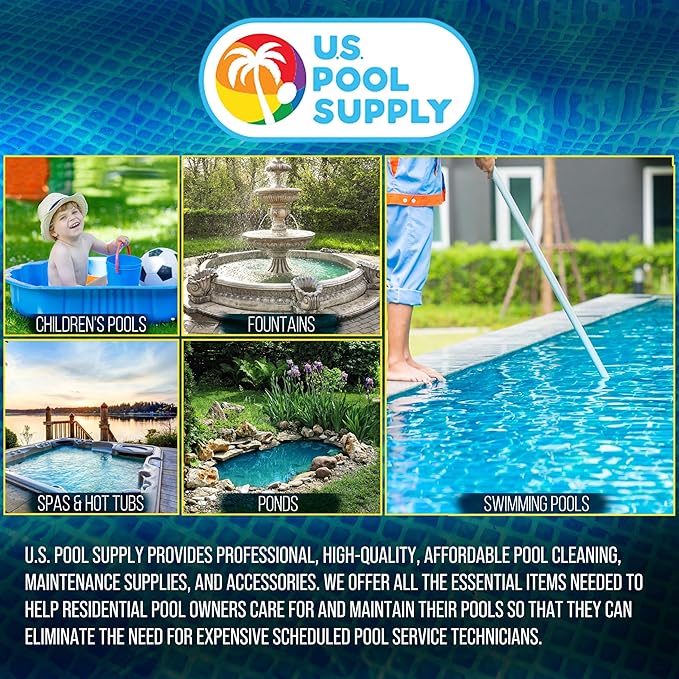 U.S. Pool Supply 6 Foot Heavy-Duty Above Ground Pool Hose, 1.5" - Black Replacement Filter Connecting Hose, Flexible Spiral Wound EVA - Compatible with Intex for Pool Filter Pumps - Skimmer Pump
