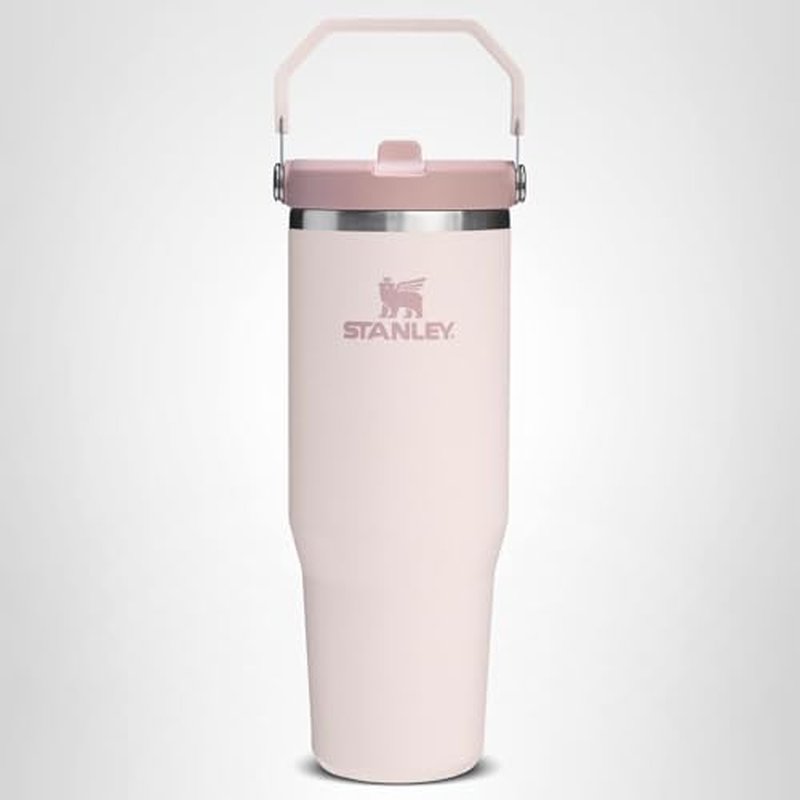 STANLEY IceFlow 2.0 Flip Straw Tumbler with Handle 40 oz | Twist On Lid and Flip Up Straw | Leak Resistant Water Bottle | Insulated Stainless Steel | BPA-Free | Rose Quartz