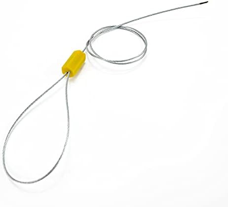 Leadseals 24" Steel Wire Cable Seals Tamper Resistant Security Tags Numbered Garden Marking Label Lock Strip Self-Locking Padlock Length 60 cm (Pack of 100pcs) (Yellow)