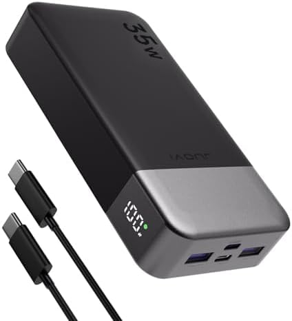 JUOVI Power Bank 35W 20000mAh Portable Charger Fast Charging，PD 3.0 QC 4.0 Fast Charging Phone Charger with LED Display, Travel Battery Pack 2 USB C 2 USB A Ports for iPhone 16/15/14 Series, Galaxy,