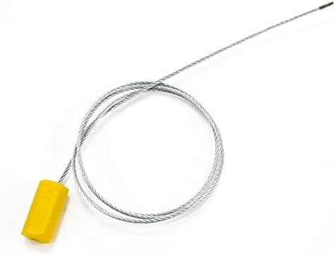 Leadseals 24" Steel Wire Cable Seals Tamper Resistant Security Tags Numbered Garden Marking Label Lock Strip Self-Locking Padlock Length 60 cm (Pack of 100pcs) (Yellow)