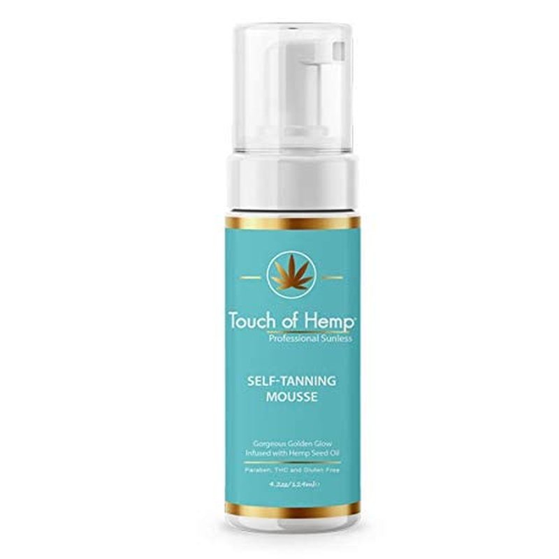 Touch of Hemp Self-Tanning Mousse - Streak-Free Foam for Instant Golden Tan | Quick-Drying Professional Formula