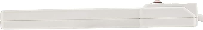 Amazon Basics Surge Protector Power Strip, 6-Outlet with 200J Protection, Circuit Breaker, LED Indicator, On/Off Switch, Wall-Mounting, 2ft Extension Cord, White, 2-Pack