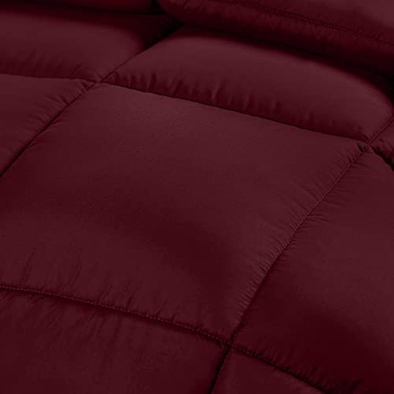 Utopia Bedding Comforter Duvet Insert, Quilted Comforter with Corner Tabs, Box Stitched Down Alternative Comforters Queen Size (Burgundy, Pack of 4)