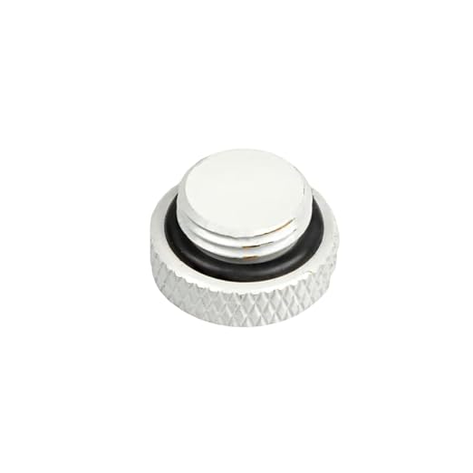 Dracaena.io 6 Pack G1/4" Thread, Thin Water Stop Plug Fitting with Coin Slot for Computer Water Cooling System, Durable Brass/Copper Material, White