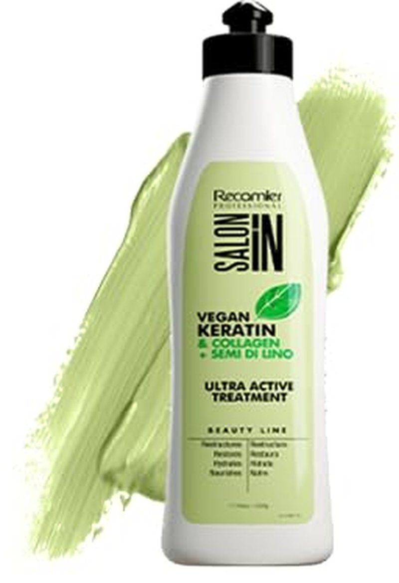 Vegan Keratin Hair Treatment - Collagen & Semi Di Lino Formula | 17.6 oz / 500 g