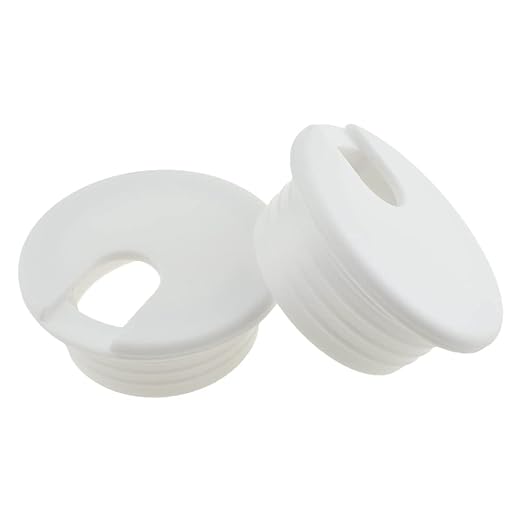 HAHIYO 2Pcs 1.5Inch/38mm White ABS Plastic U-Shaped Desk Grommet Wire Grommet Cable Management Cord Hole Cover Desk Wire Hole Insert Wire Organizer for Computer Office Home School Equipment Systems