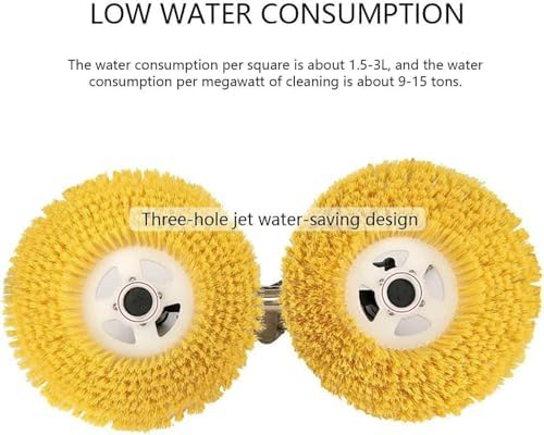 Electric Solar Panel Cleaning Brush with Telescopic Rod 5.5M, Automatic Double Disc Water Sprayer Tool for Roof, Battery-Powered, Ideal for Efficient Solar Panel Maintenance