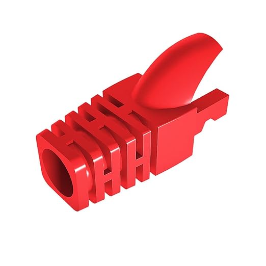 VIVOCH 50 Pcs Cat5 Cat5E Cat6 Strain Relief Boot, RJ45 Plug Cover Modular Network Plug Cap Cable Connector Boots, Red