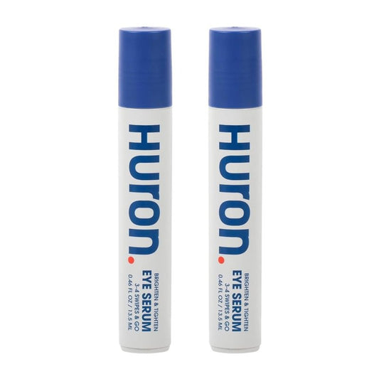 Huron Advanced Brighten & Tighten Eye Serum – Under Eye Brightener - Reduces Dark Circles & Puffiness – Infused with Niacinamide, Hyaluronic Acid & Moringa Oil – Rollerball Applicator – 13.5 ml - Pair