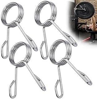 Spring Clip Collars 2 Inch Olympic Barbell Clamps Dumbbell Clips Weight Bar Clips for Weightlifting, Powerlifting, Strength Training (2 Pairs)