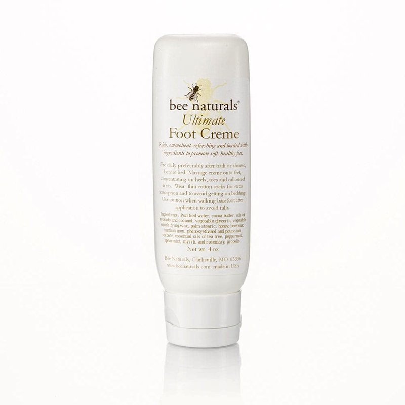 Bee Naturals Ultimate Foot Cream 4 Oz – Deep Hydration for Dry, Cracked Heels & Calluses – Enriched with Shea Butter, Avocado Oil & Therapeutic Essential Oils – Non-Greasy, Soothing properties