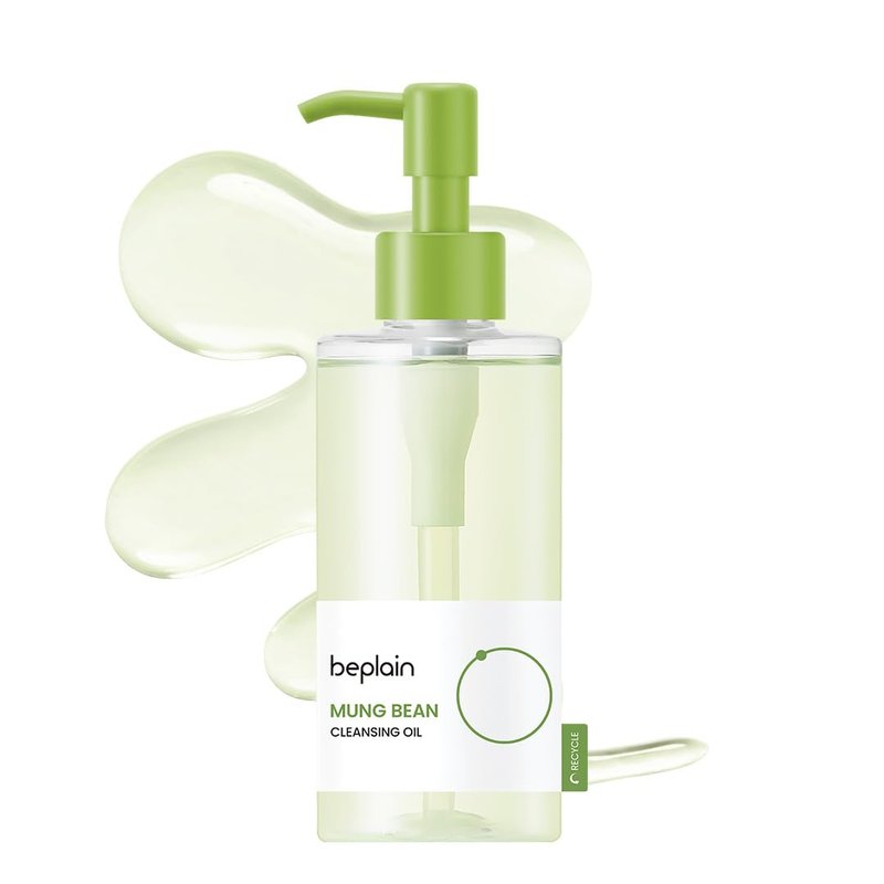 beplain Mung Bean Cleansing Oil | Gentle Makeup Remover for Sensitive Skin | Deep Pore Cleansing & Blackhead Care with Panthenol | Korean Skincare | 6.76 fl.oz