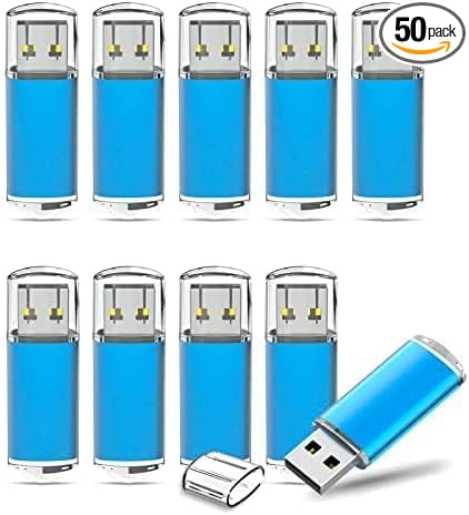 TOPESEL 50 Pack Flash Drive 2GB USB 2.0 Flash Drive Memory Stick USB Drive Thumb Drives Zip Drive Pen Drive for PC laptops, Printer, TVs, car Audio Blue(2GB 50Pack)