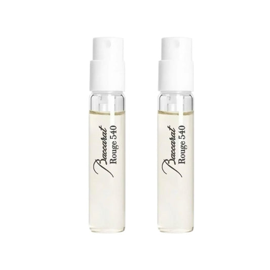 In1mart 2 B.accarat R.ouge 540 EXTRAIT De Parfum Spray Sample Vial 0.06 fl.oz/ 2ml each. Woody ambery floral