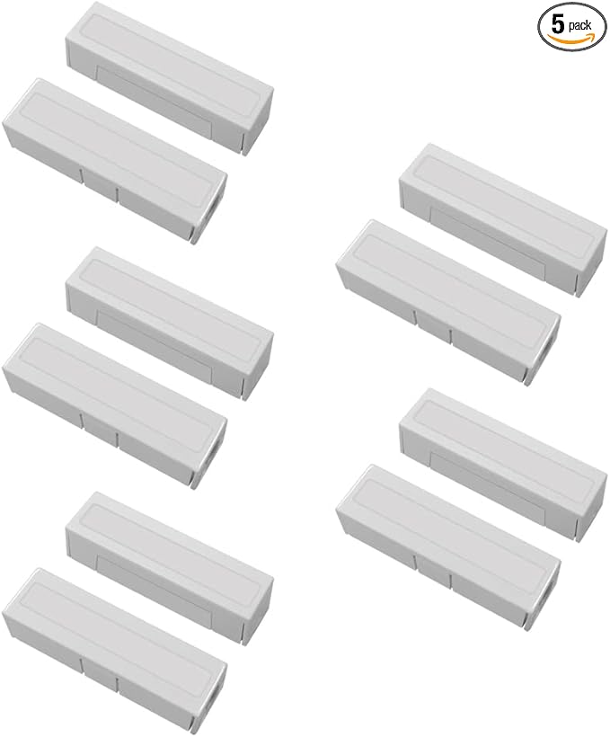 WESUA 5 Pack NC Magnetic Switch Contacts Door Sensor for Home Alarm Security System