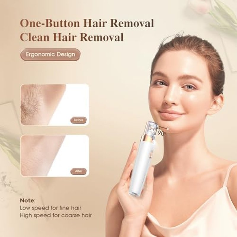 Epilator - 2 in 1 Rechargeable Women's Electric Shaver with LED Light | Hair Removal for Legs, Face, Bikini & Arms
