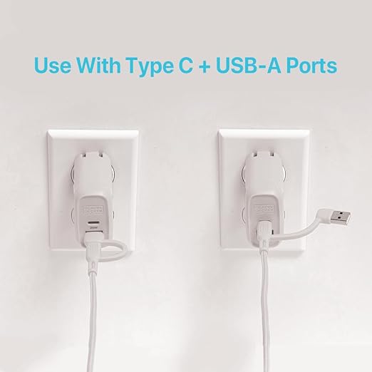 BLACK+DECKER USB C Multi Charging Cable, Fast Multi Charger Cable w/Adapter Braided 2in1 Multiple USB Cable, Universal Charging Cord w/Type C/USB Adapter for iPhone 17 16 15/Samsung/LG/Tablets/More