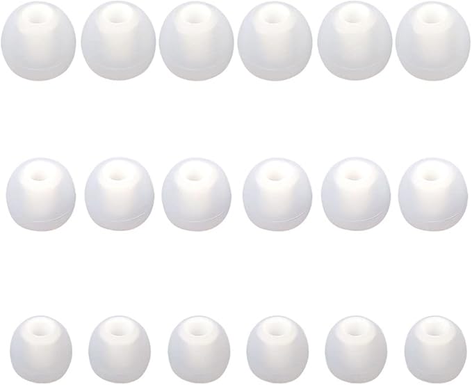 CYADCI Replacement Earbud Tips Earbud Covers Silicone Tips Ear Gels Fit for Inner Hole from 3.8mm - 5.1mm Earphones 9 Pairs S/M/L Clear White