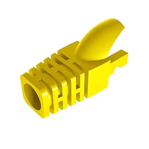 VIVOCH 50 Pcs Cat5 Cat5E Cat6 Strain Relief Boot, RJ45 Plug Connector Cover Modular Network Plug Connector Cap Cable Connector Boots, Yellow