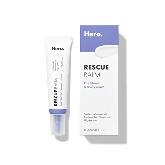 Hero Cosmetics Rescue Balm Post-Blemish Recovery Cream - Intensive Nourishing and Calming for Dry, Red-Looking Skin - Dermatologist Tested (15 ml, 0.5 fl. oz)