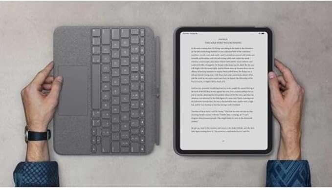 Logitech Combo Touch, Detachable iPad Keyboard Case (10th gen and A16) with Large Precision Trackpad, Full-Size Backlit Keyboard, and Smart Connector Technology - Oxford Gray