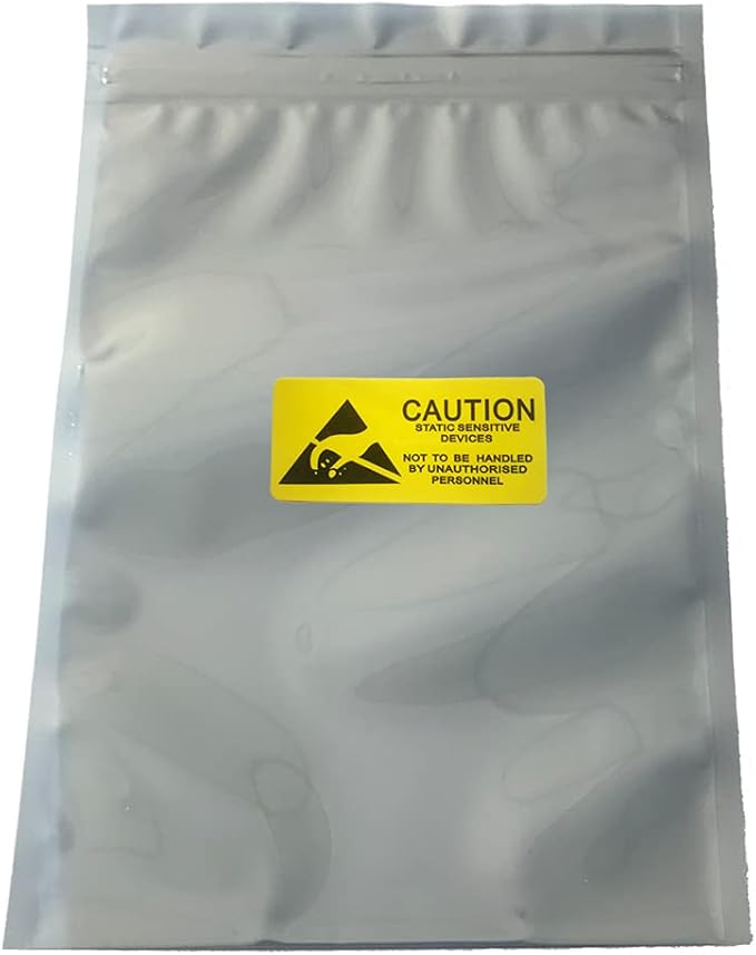 Daarcin 100pcs 5.9x7.87in/15x20cm Anti Static Bags,Premium ESD bag Resealable for 3.5'' SSD HDD with 100pcs Labels, Anti-static Bags for Hand Drive or Varieties of Electronic Device
