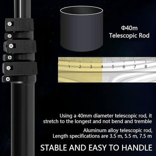 Telescopic Solar Panel Cleaning Rod with Electric Brush, 3.5M/5.5M/7.5M Automatic Double Disc Water Sprayer, Battery-Powered Roof Cleaning Tool - 5.5M (18ft)