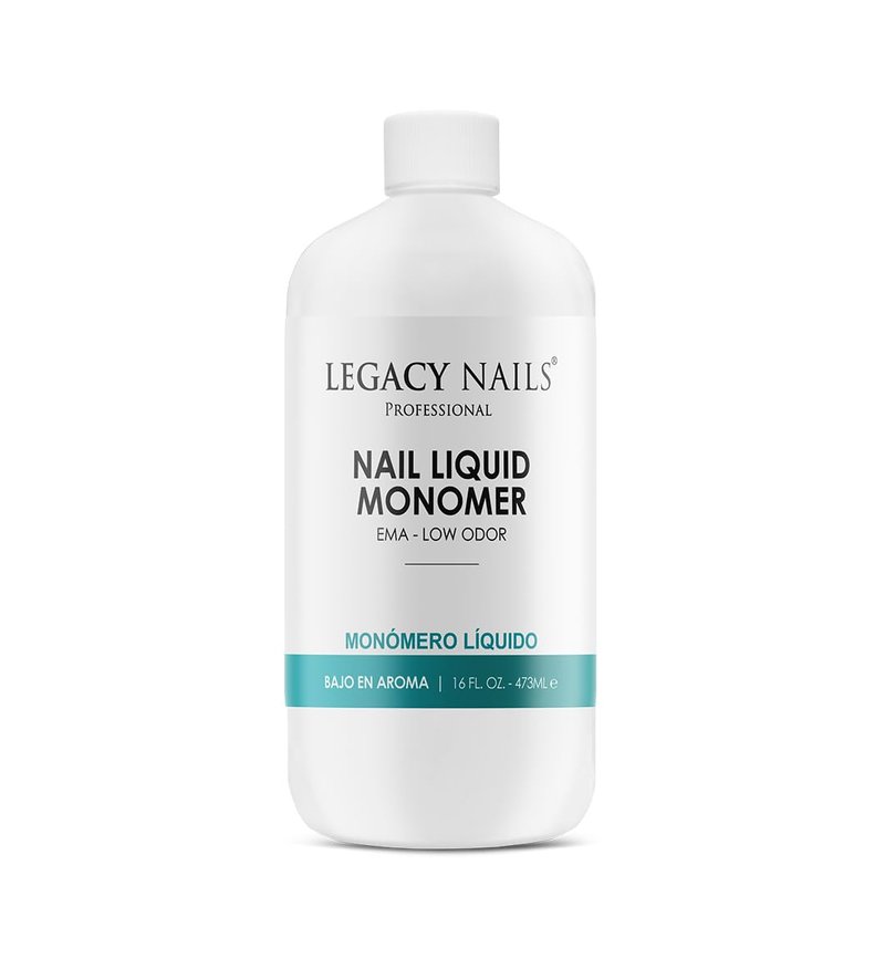 LEGACY NAILS Professional NAIL LIQUID MONOMER - MMA-Free, Acetone-Free, Low Odor Formula, Compatible with All Acrylic, Perfect for Nail Extensions, Sculpting & Overlays - 473ml / 16 FL.oz.