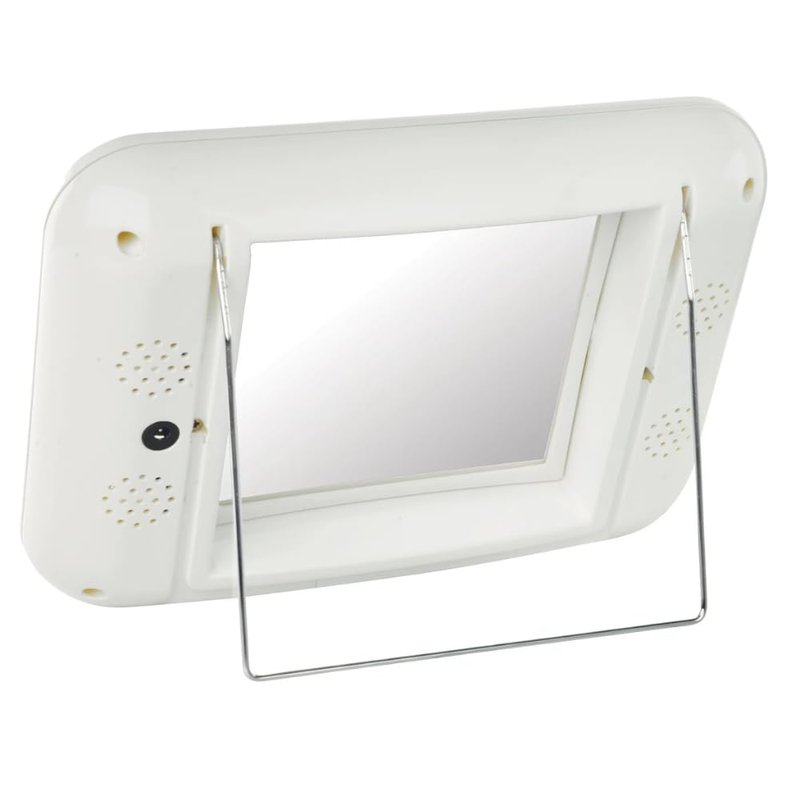 JERDON Two-Sided Makeup Mirror with Lights - Vanity Mirror with 5X Magnification & Two Setting Glare-Free Lighting - White Base - Model J1015