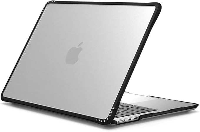 CASETiFY Impact MacBook Air 13.6" (M2-M5) Case [Cushioned Impact Corners/Scratch-Resistant/Anti-Slip Grip] - Clear Black