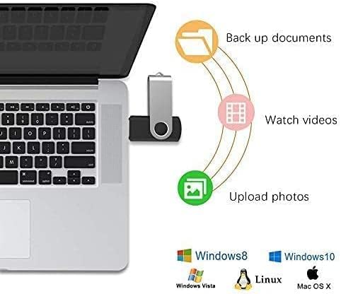 JUANWE 64GB USB Flash Drive 2 Packs, 2.0 Thumb Drive Foldable USB Storage Flash Drive Memory Stick with Lanyard Hole, Jump Drive Pen Drive Zip Drive Portable Flashdrive for PC/Tablet/Mac/Car, Black