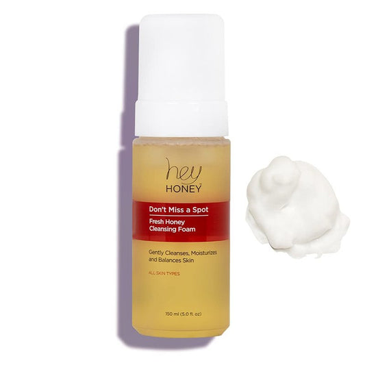 Hey Honey Don't Miss A Spot Fresh Honey Facial Cleansing Foam | Gently Remove Skin Oil and Other Pollutants From your Sensitive Skin | Clean and Cruelty-Free | 5 oz