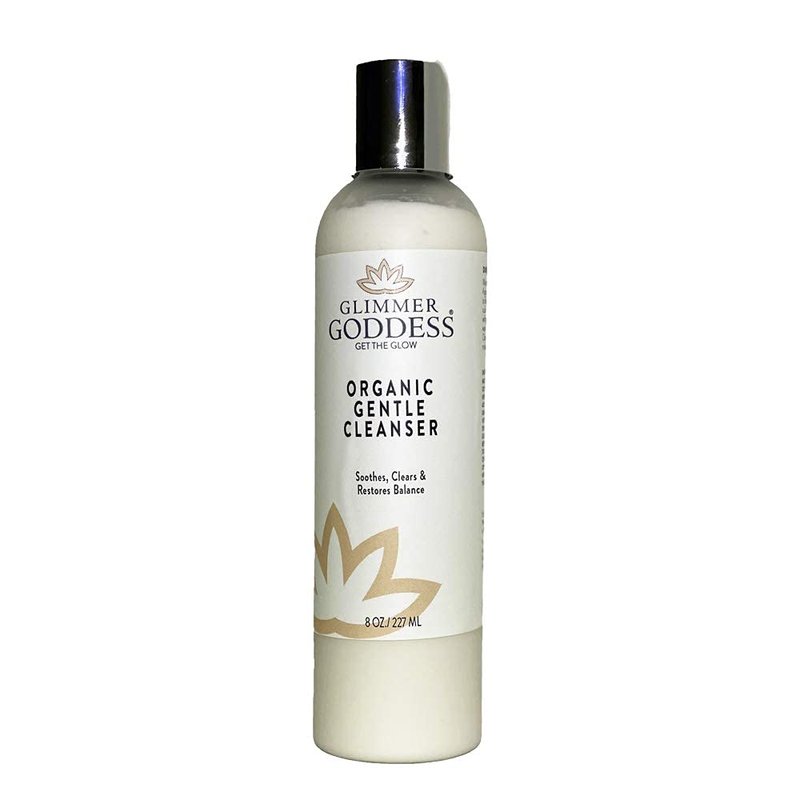 GLIMMER GODDESS Organic Gentle Cleanser For Sensitive Skin with Sweet Almond Oil, 8 oz