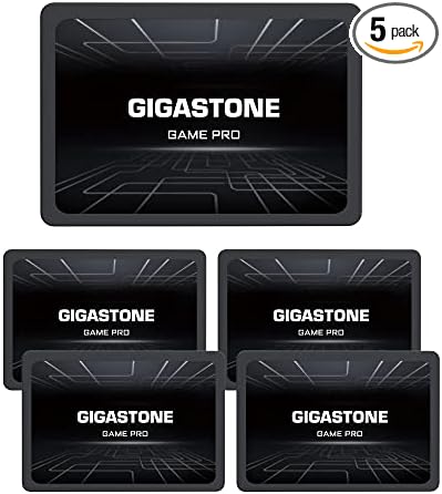 Gigastone 256GB SATA SSD (5-Pack) 2.5 inch SSD 520MB/s Upgrade Laptop PC Memory and Storage PS4 HDD Replacement 2.5" Internal Solid State Hard Drives SATA III SLC Cache 3D NAND Game Pro Performance
