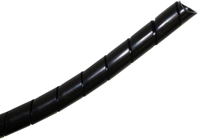 Kable Kontrol Vortex Spiral Cable Wrap - 3/8” Inch 100’ Feet Long - Hose Protector Flexible Polyethylene Wire Conduit Tubing Cable Sleeve Cord Cover to Organize Wires – Black