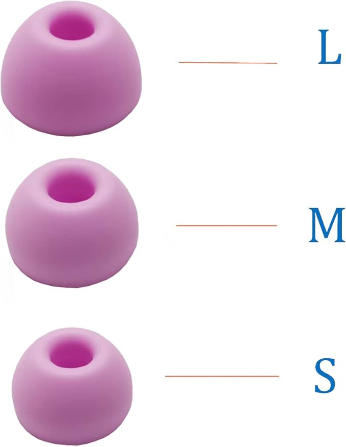 Silicone Ear Tips for Beats Fit Pro, Studio Buds & Solo Buds, Universal Replacement for Beats Earbuds, 6 Pairs LMS Purple
