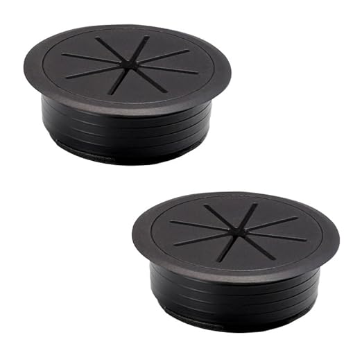 EASYEAH 2 Pcs Desk Grommet 3-1/8" / 80 mm, Desk Hole Cover for Cables Black, Cable Grommet ABS Plastic, Desk Hole Grommet for Home & Office Pc, Detachable Cable Cord Organizer