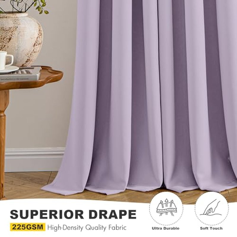 MIULEE Baby Pink Blackout Curtains for Bedroom Living Room 63 Inches Long 2 Panels, Thermal Insulated Room Darkening Drapes Solid Grommet Noise Reduction Light Blocking Window Treatments 50x63 Inch