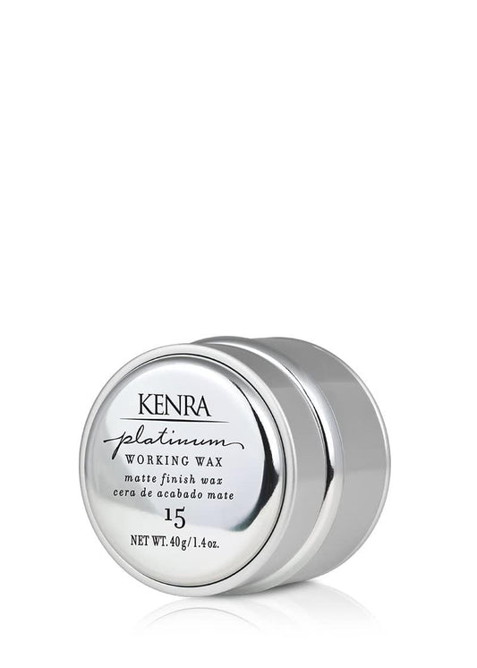 Kenra Professional Platinum Working Wax 15 | Matte Finish Styler | Provides Medium, Flexible Hold | Non-Greasy | Crème-Based Formula To Texturize & Mold Styles | All Hair Types | 1.4 fl. Oz