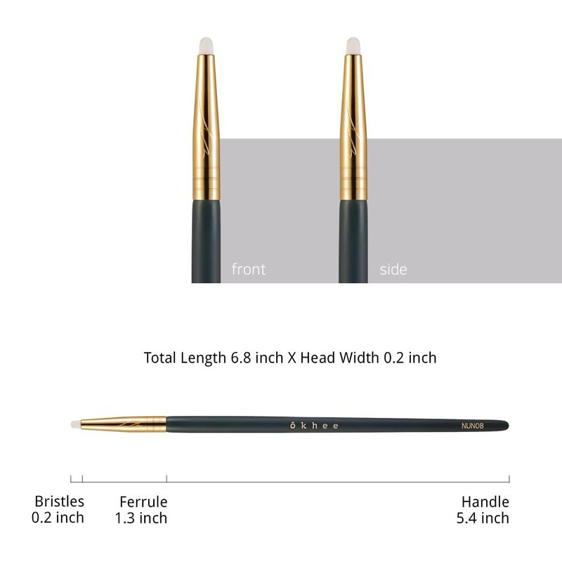 SOO ADOR okhee Under Eye Brush NUN08 – Professional Korean Eye Makeup Brush, Precision Under Eye & Tear Duct Brush for Pearl, Glitter & Soft Eye Definition