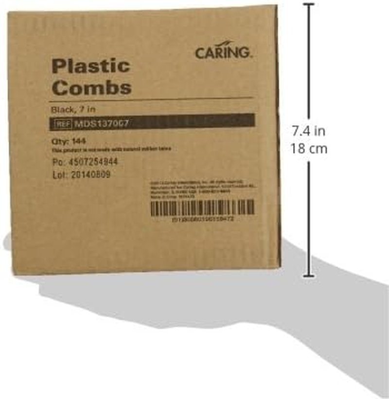 Plastic Combs - Durable Black Hair Combs for Salon or Personal Use | 144 Count