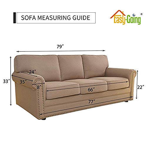 Easy-Going Reversible Couch Cover for 3 Cushion Couch Sofa Cover for Dogs Water Resistant Furniture Protector Cover with Foam Sticks Elastic Straps for Pet Cat (Sofa, Christmas Red/Ivory)