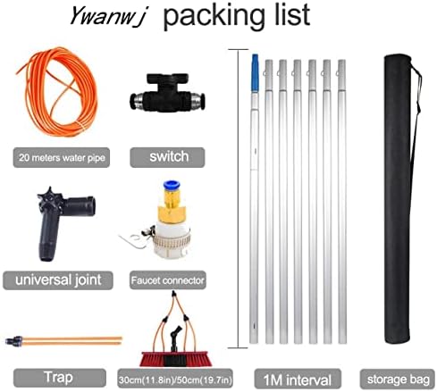 Glass Cleaning Brush Home Water Fed Telescopic Pole Kit Solar Panel Brush Rotating for Photovoltaic Panelï¼12m Window Cleaning Equipment Kit with Conservatory Roof Cleaning Brush and Solar Pa